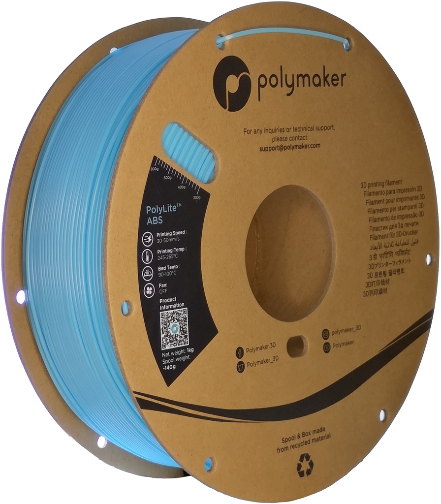 [109423440265] Polymaker PE01031 3D-printmateriaal ABS Lichtblauw 1 kg
