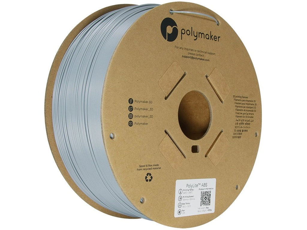 [109423440267] POLYMAKER ABS 1,75mm GREY 3kg
