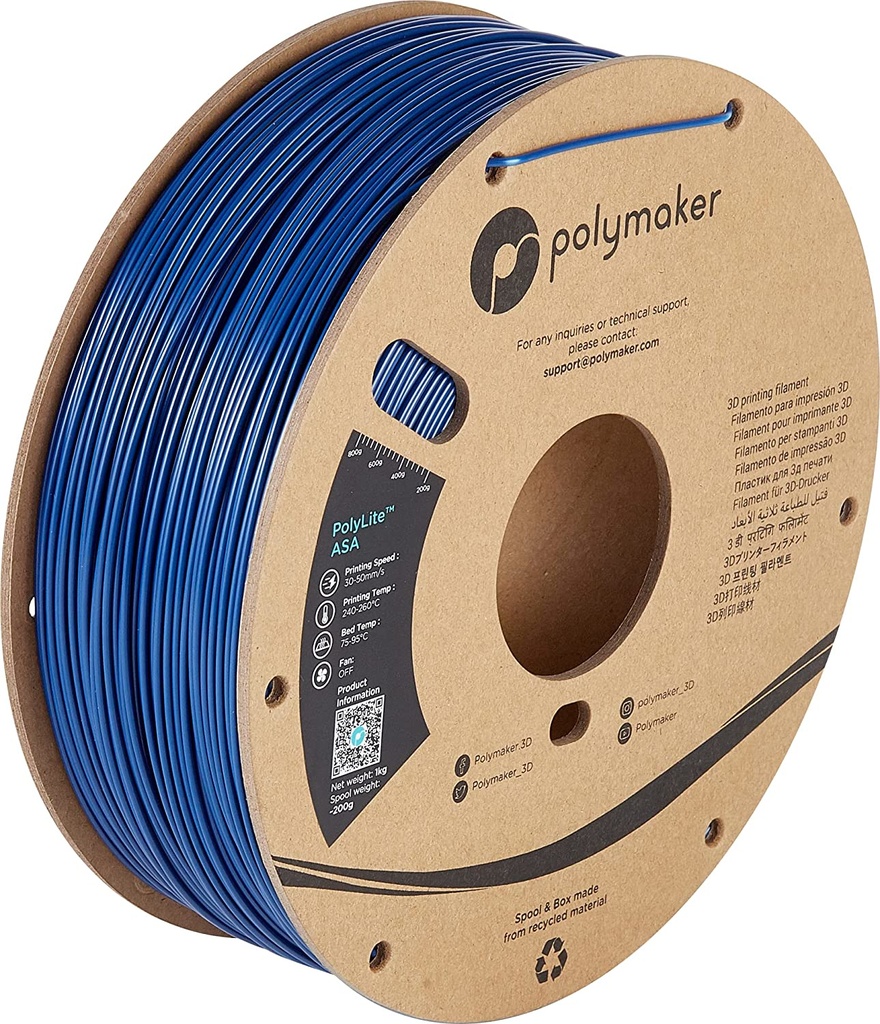 [109423440278] Polymaker PF01005 3D-printmateriaal Acrylonitril-styreen-acrylaat (ASA) Blauw 1 kg