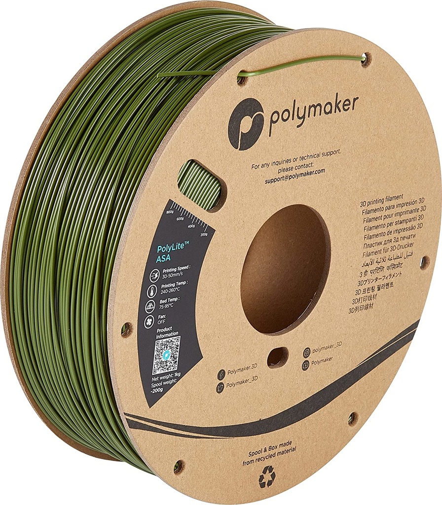 [109423440282] Polymaker PF01009 3D-printmateriaal Acrylonitril-styreen-acrylaat (ASA) Groen 1 kg