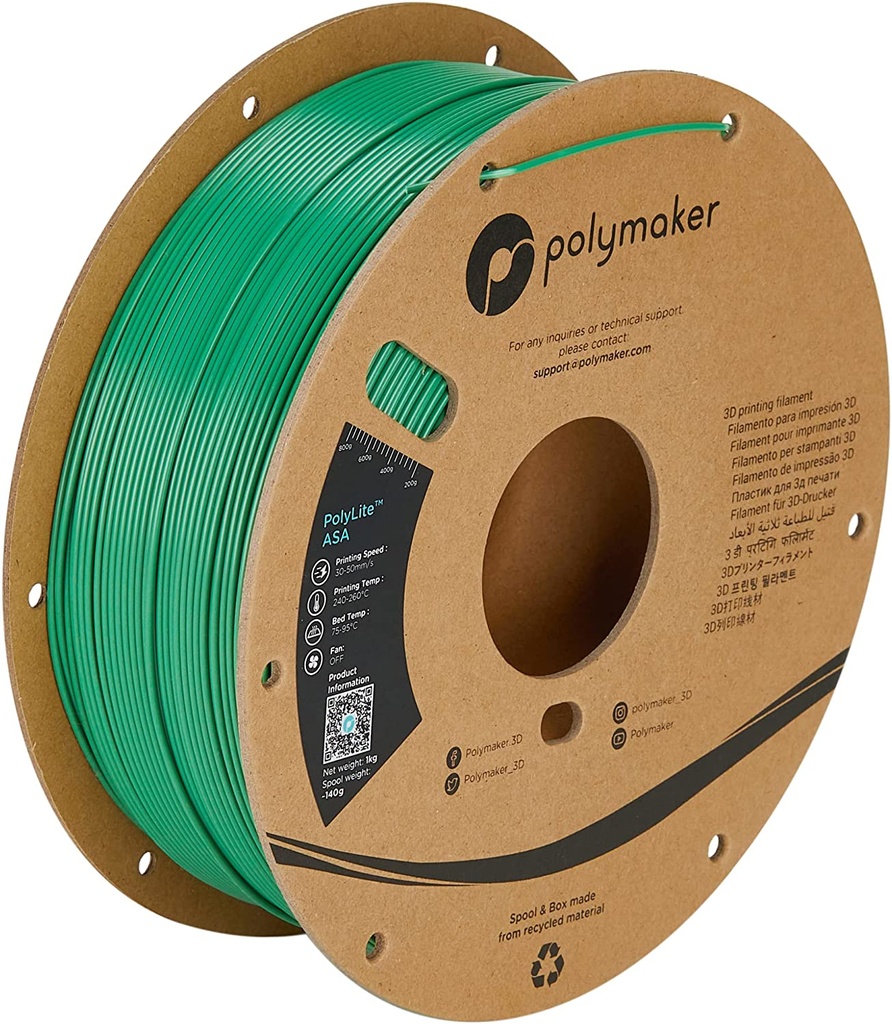 [109423440284] Polymaker PF01030 3D-printmateriaal Acrylonitril-styreen-acrylaat (ASA) Groen 1 kg