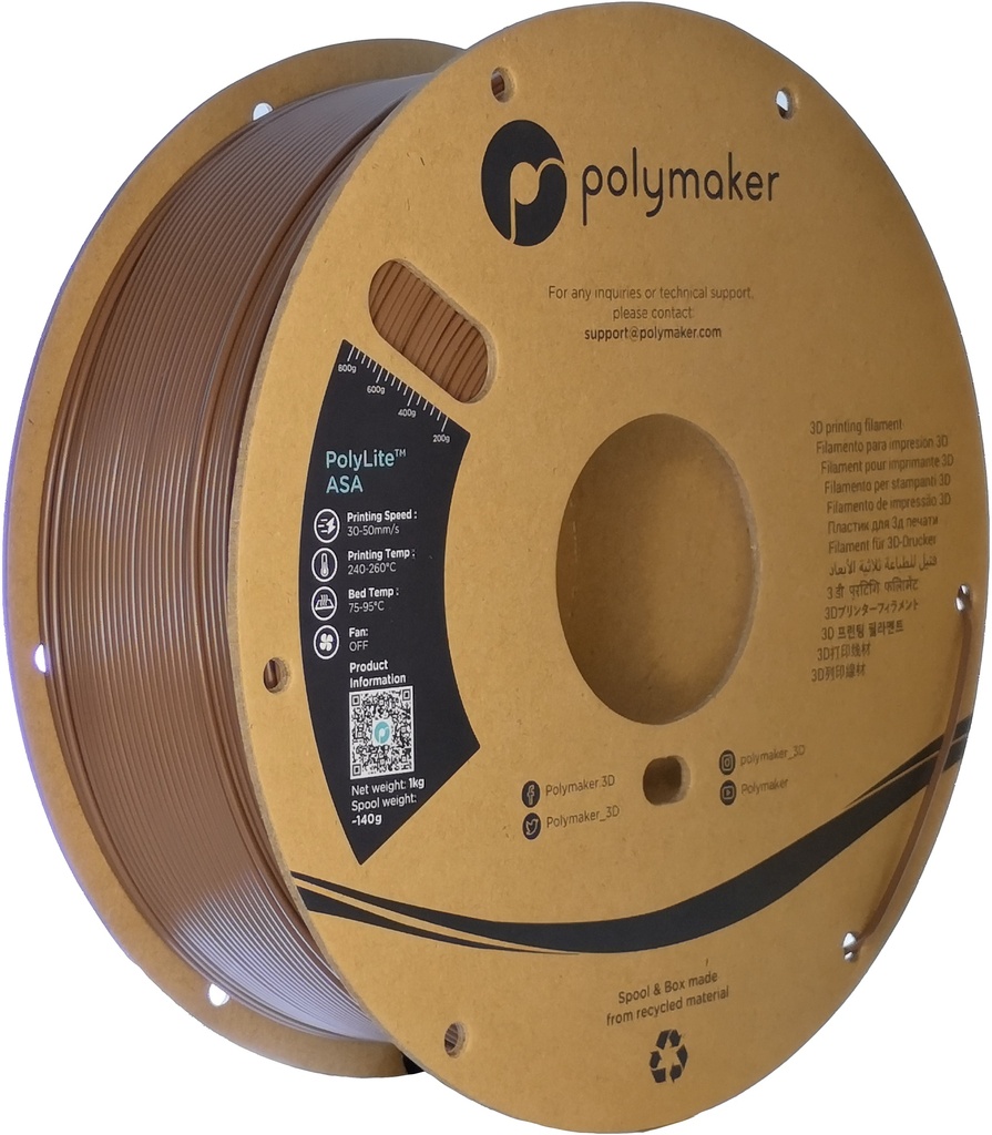 [109423440286] Polymaker PF01032 3D-printmateriaal Acrylonitril-styreen-acrylaat (ASA) Bruin 1 kg