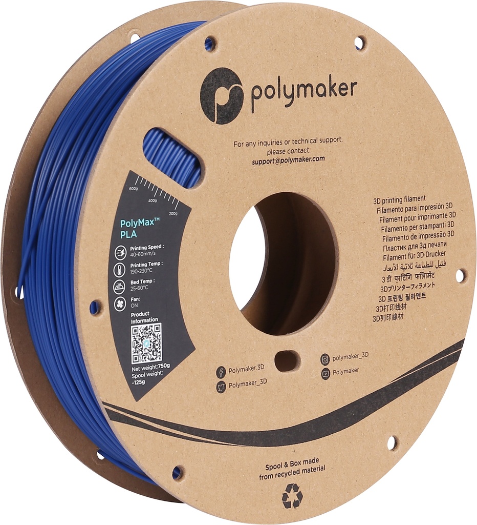 [109423440303] Polymaker PA06005 3D-printmateriaal Polymelkzuur Blauw 750 g