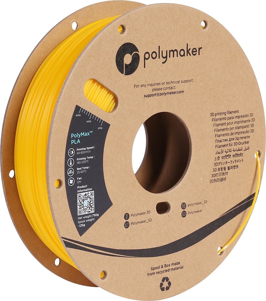 [109423440305] Polymaker PA06007 3D-printmateriaal Polymelkzuur Geel 750 g