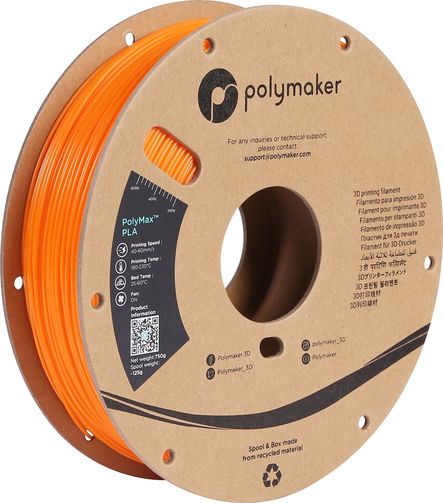 [109423440306] Polymaker PA06008 3D-printmateriaal Polymelkzuur Oranje 750 g