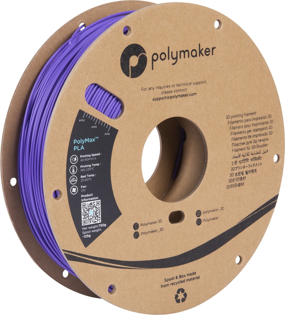 [109423440307] Polymaker PA06009 3D-printmateriaal Polymelkzuur Paars 750 g