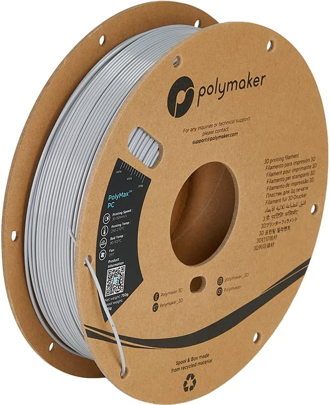 [109423440317] Polymaker PC02005 3D-printmateriaal Polycarbonaat (PC) Grijs 750 g