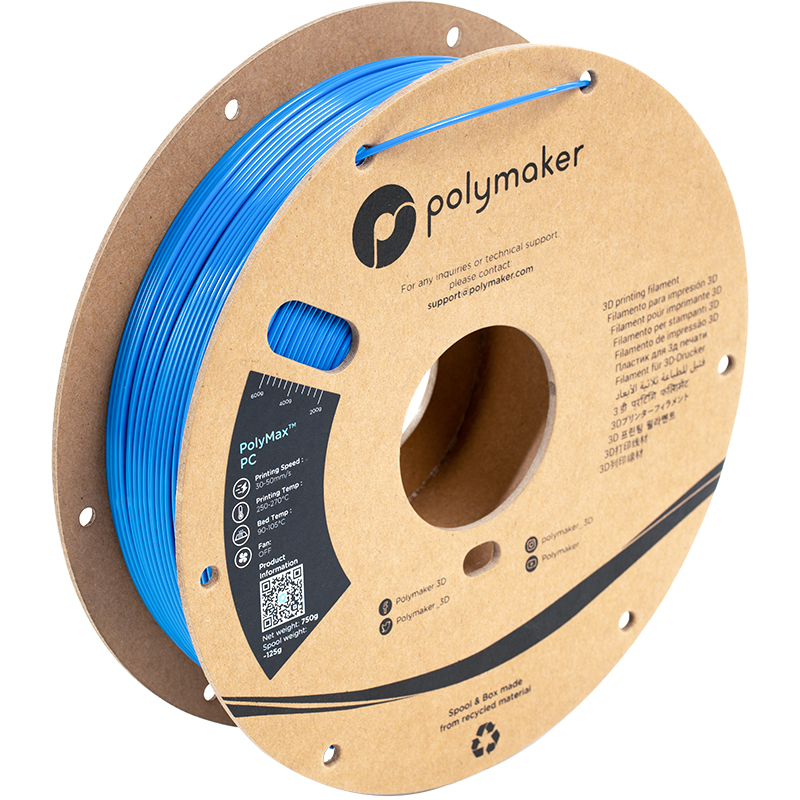 [109423440319] Polymaker PC02011 3D-printmateriaal Polycarbonaat (PC) Blauw 750 g