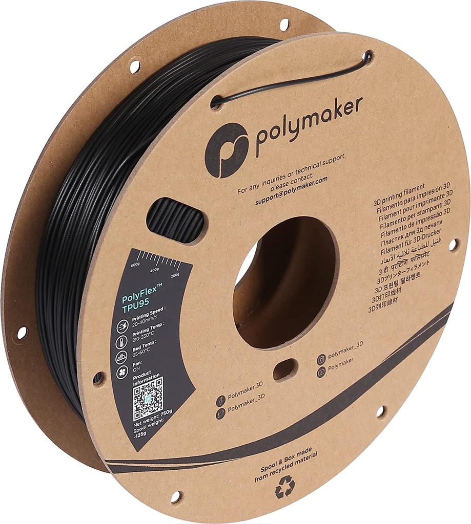 [109423440328] Polymaker PD02001 3D-printmateriaal Zwart 750 g