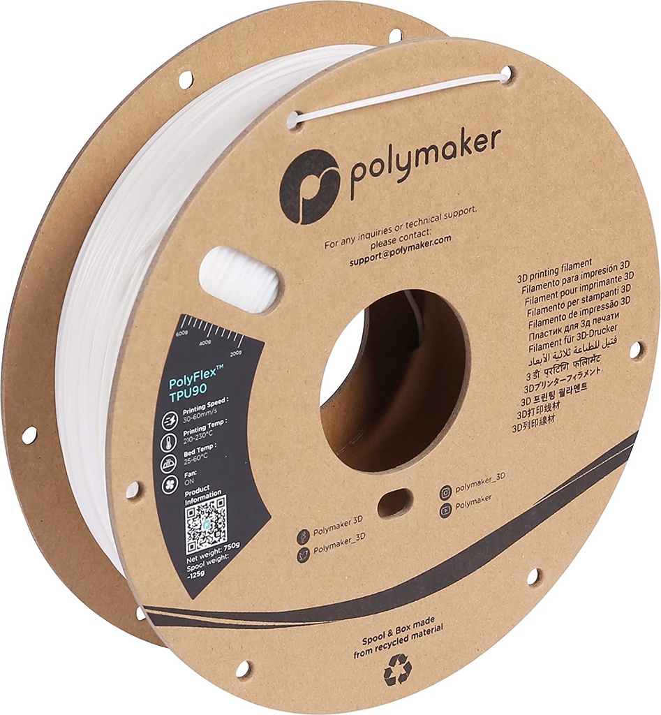 [109423440329] Polymaker PD02002 3D-printmateriaal Wit 750 g