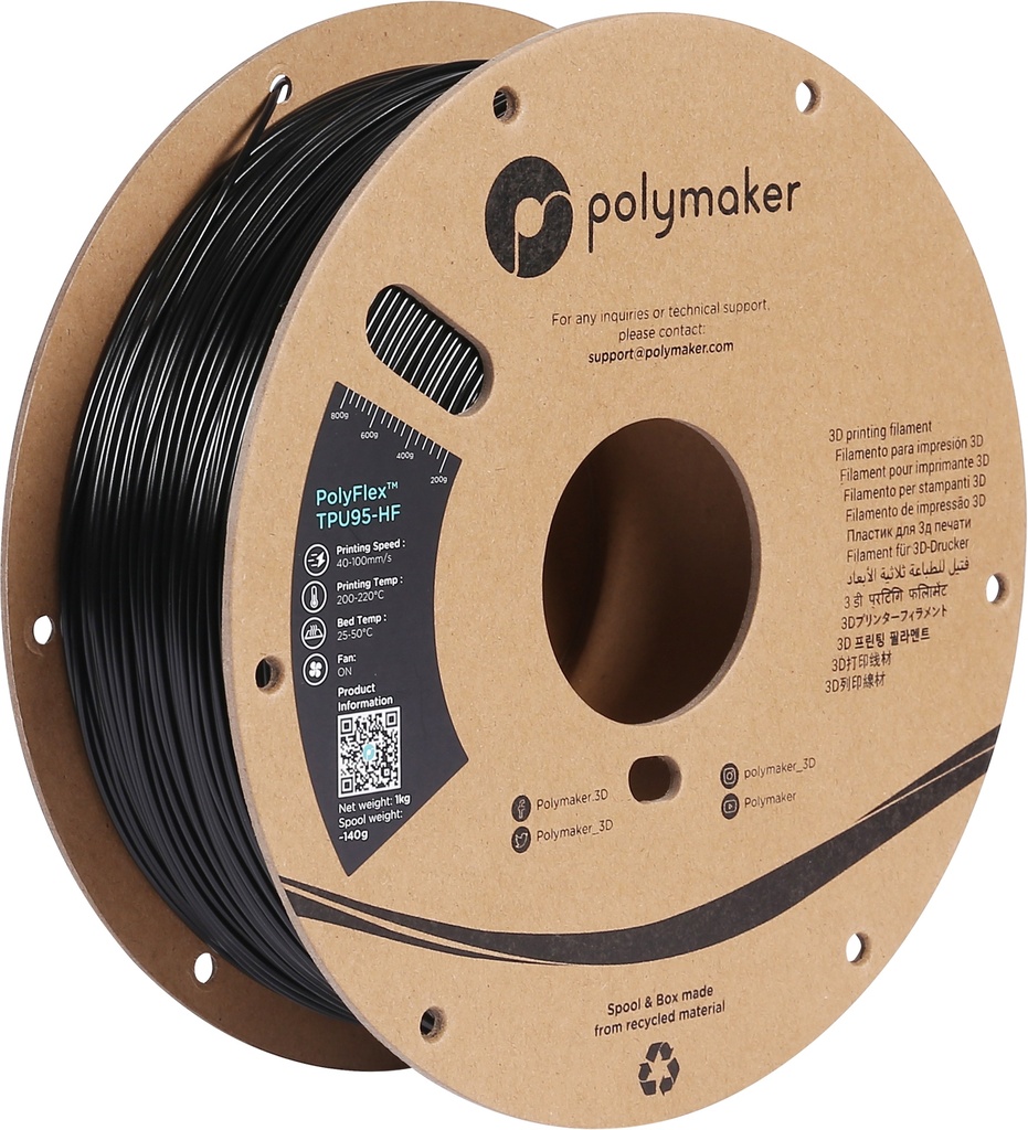 [109423440333] Polymaker PD03001 3D-printmateriaal Zwart 1 kg