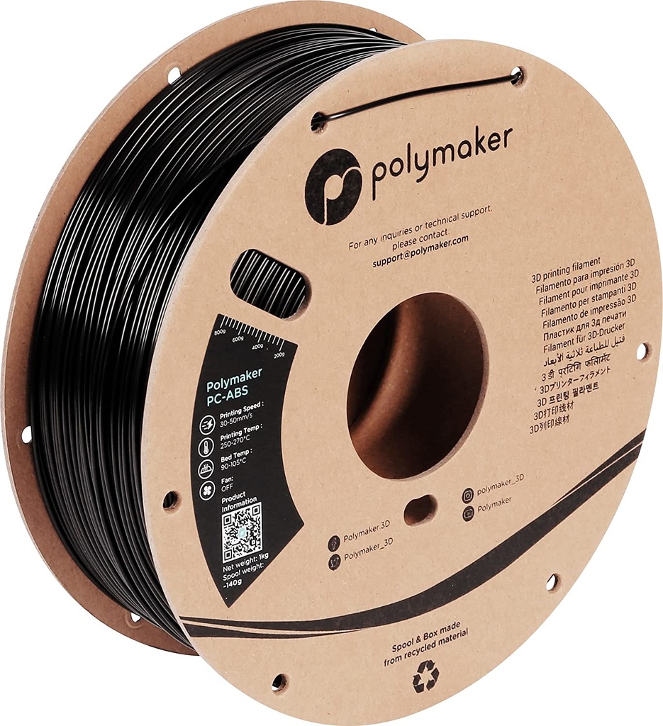 [109423440357] Polymaker PC04001 3D-printmateriaal PC-ABS Zwart 1 kg