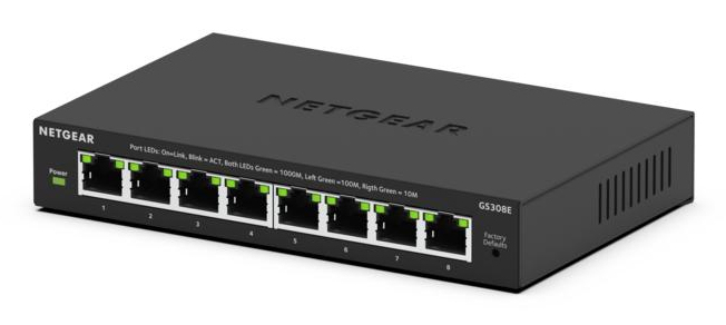[415853440092] NETGEAR GS308E Managed L2/L3 Gigabit Ethernet (10/100/1000) Zwart