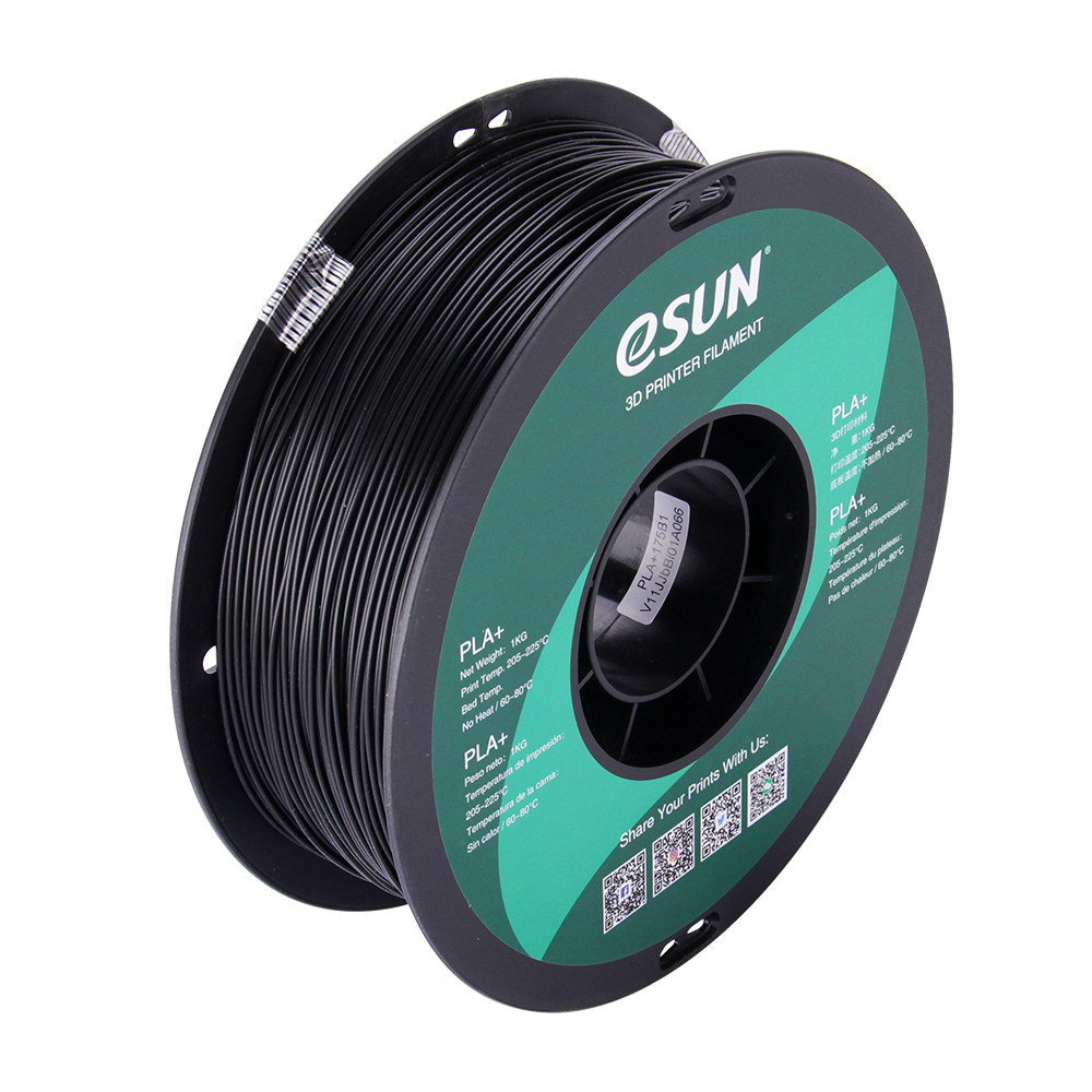 [109866440001] eSUN PLA+175B1 3D-printmateriaal Polymelkzuur-plus (PLA+) Zwart 1 kg
