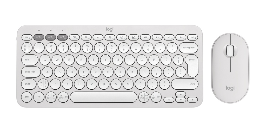 [410596440428] Logitech 920-012240 toetsenbord Inclusief muis Universeel RF-draadloos + Bluetooth QWERTY US International Wit