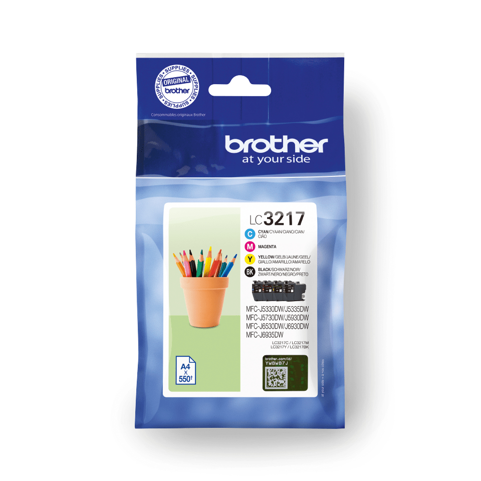 [170005440322] Brother LC3217VAL inktcartridge 4 stuk(s) Origineel Zwart, Cyaan, Magenta, Geel