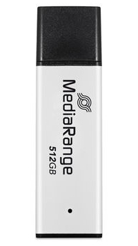 [240604440078] MediaRange MR1904 USB flash drive 512 GB USB Type-A 3.2 Gen 1 (3.1 Gen 1) Zwart, Zilver