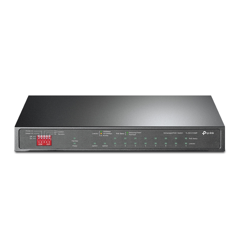 [415748440197] TP-Link TL-SG1210MP netwerk-switch Unmanaged Gigabit Ethernet (10/100/1000) Power over Ethernet (PoE) Zwart