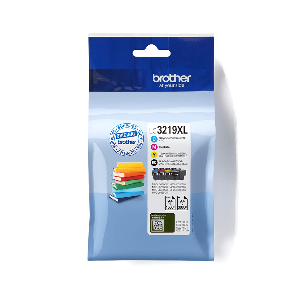 Brother LC3219XLVAL tonercartridge 4 stuk(s) Origineel Zwart, Cyaan, Magenta, Geel