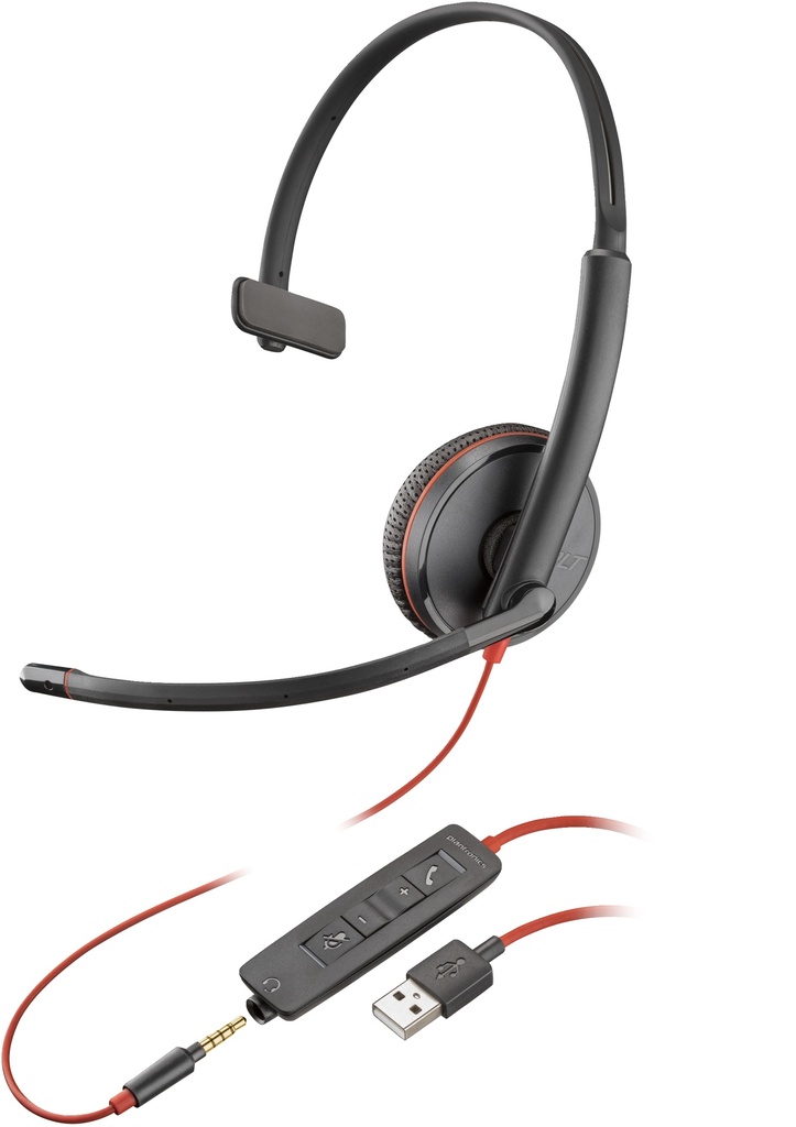 [410657440052] Poly Blackwire 3215 Monaural USB-A Headset
