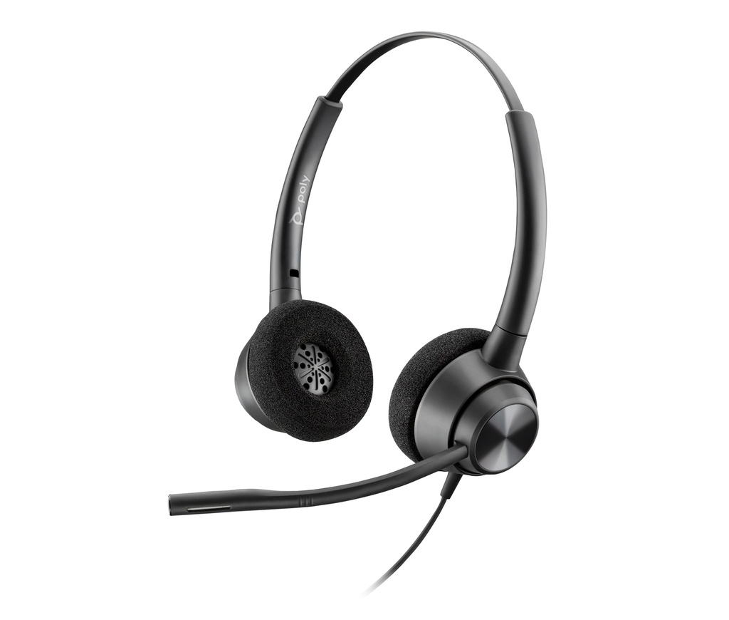 Poly EncorePro 320 met Quick Disconnect Binaural Headset TAA