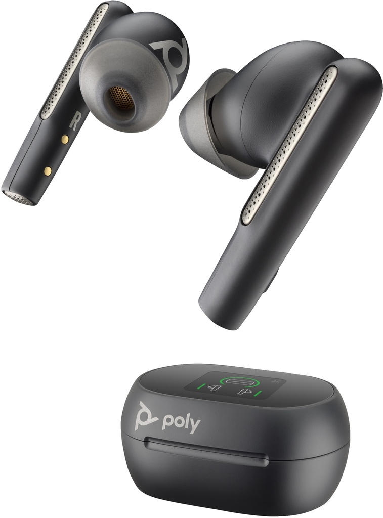 Poly Voyager Free 60+ UC M Carbon Black Earbuds + BT700 USB-A-adapter + oplaadcase met touchscreen