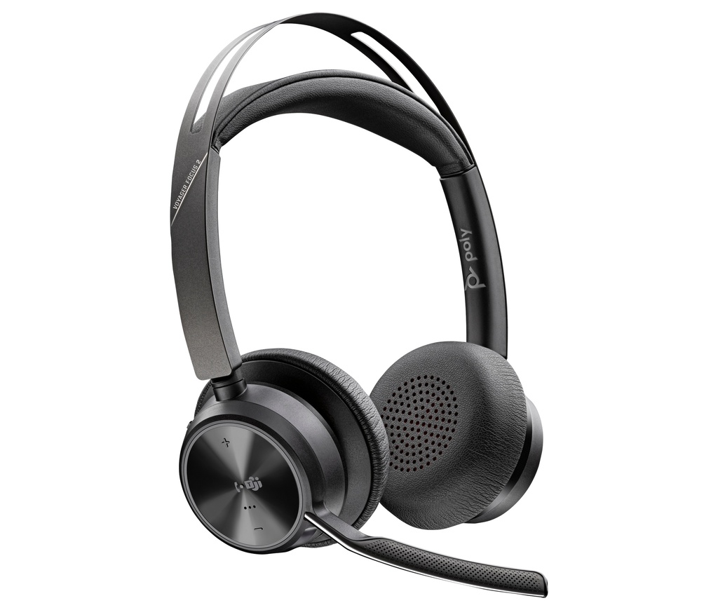 [410657440248] Poly Voyager Focus 2 Microsoft Teams Certified USB-C-C Headset +USB-C/A Adapter +Charging Stand
