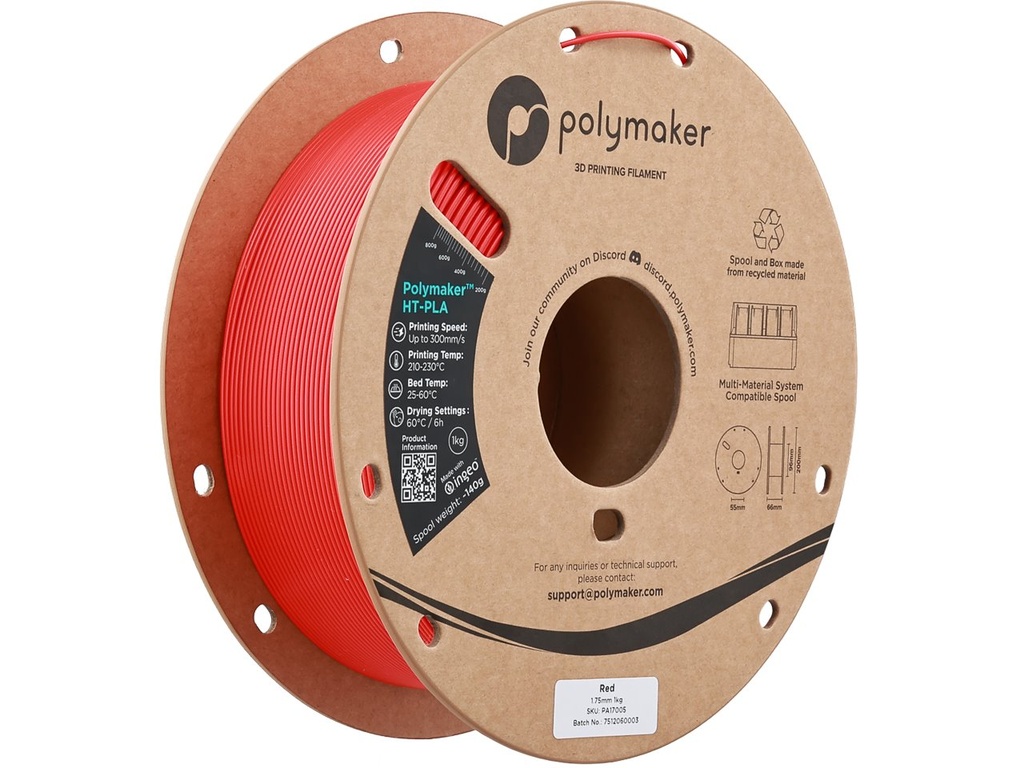 [109423440363] POLYMAKER HT-PLA 1,75mm RED 1kg