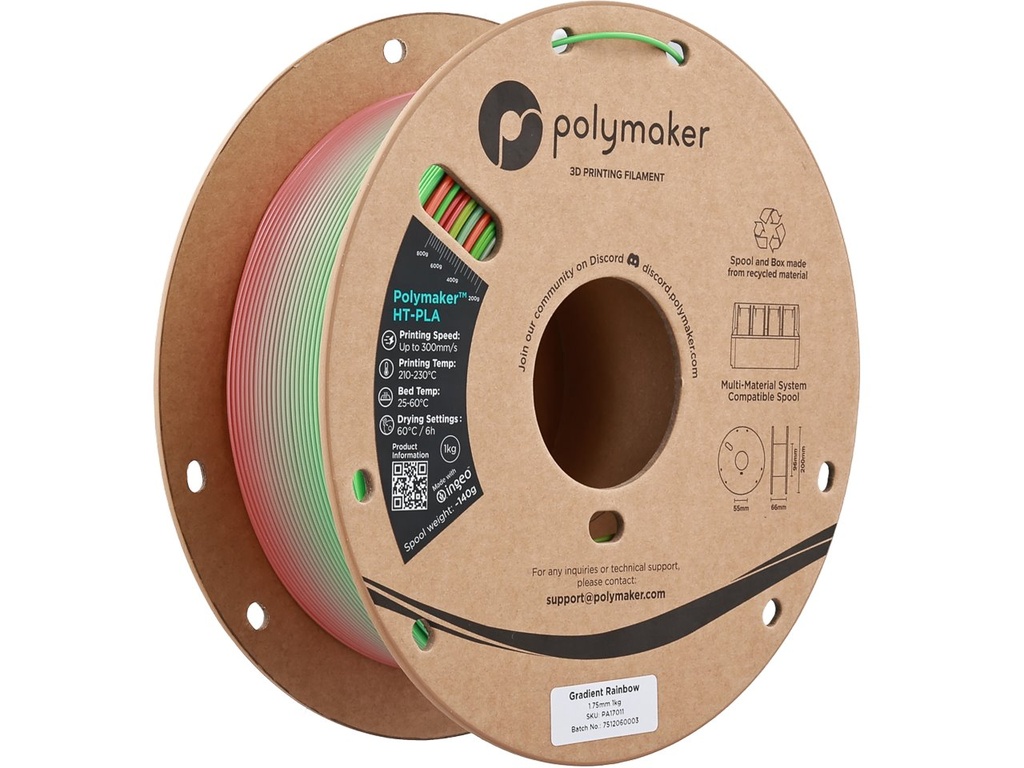 [109423440369] POLYMAKER HT-PLA 1,75mm GRADIENT RAINBOW 1kg