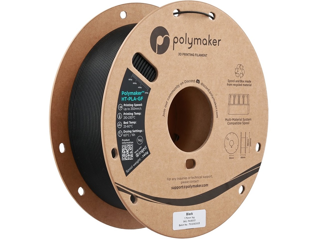 [109423440373] POLYMAKER HT-PLA-GF 1,75mm BLACK 1kg