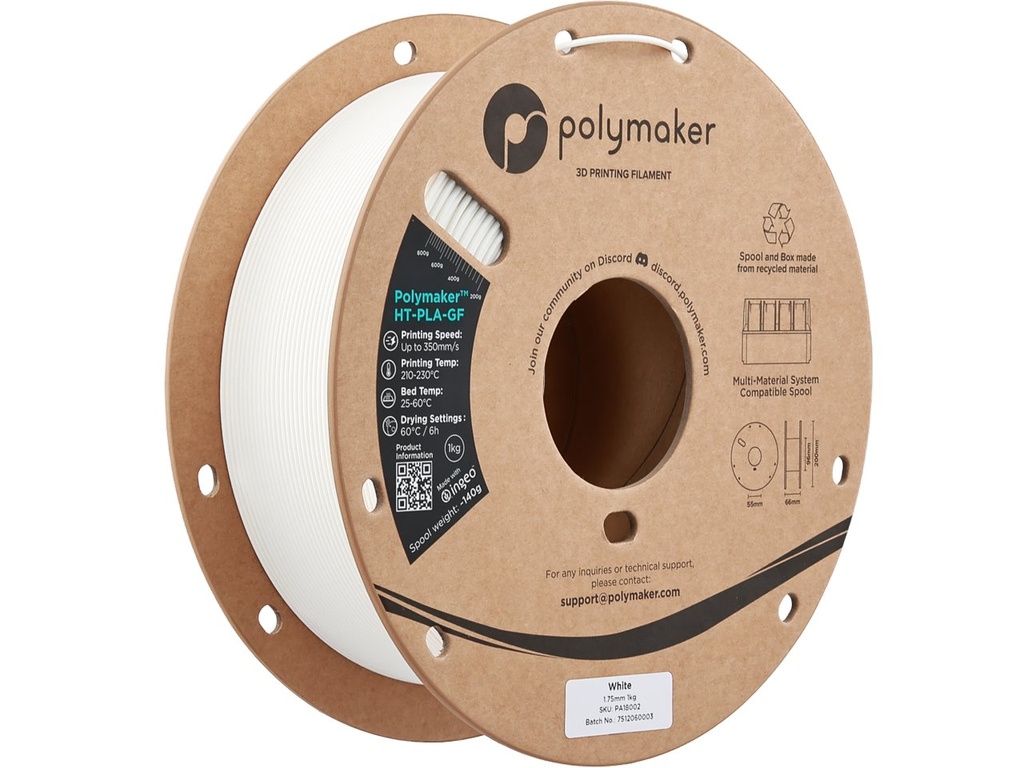 [109423440374] POLYMAKER HT-PLA-GF 1,75mm WHITE 1kg