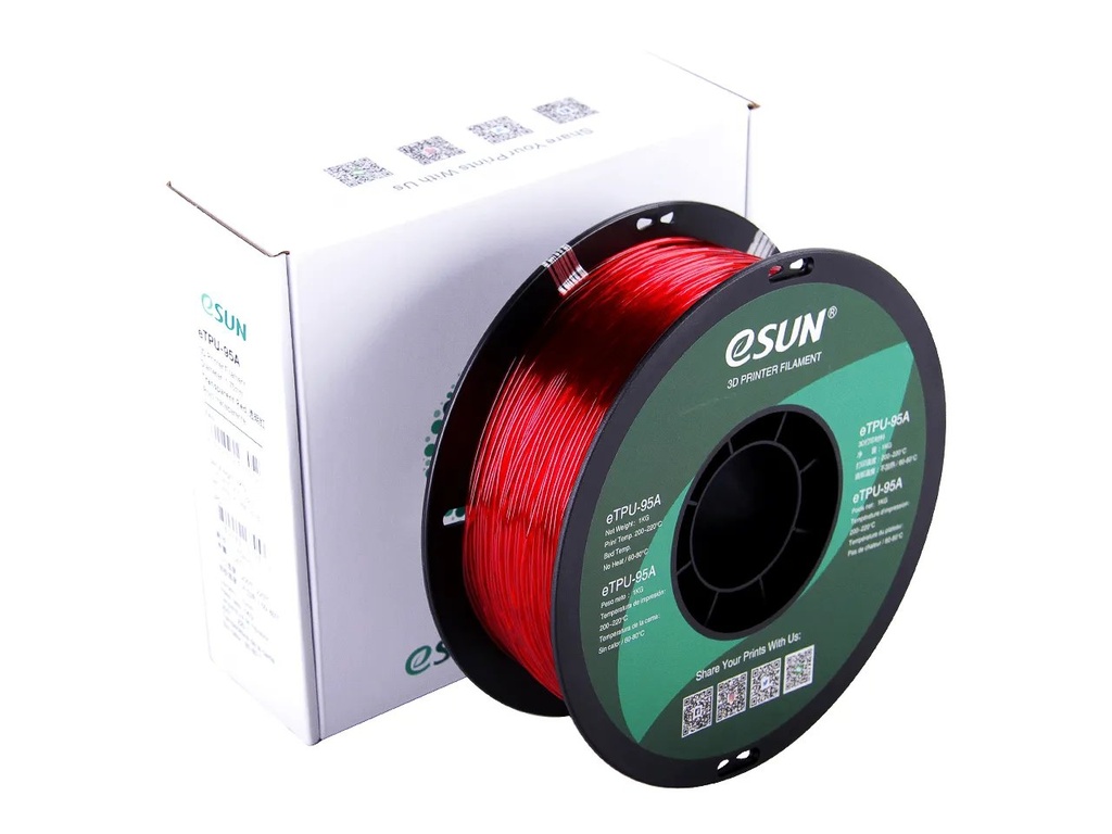 [109866440064] ESUN ETPU-95A 1,75mm CLEAR RED 1kg