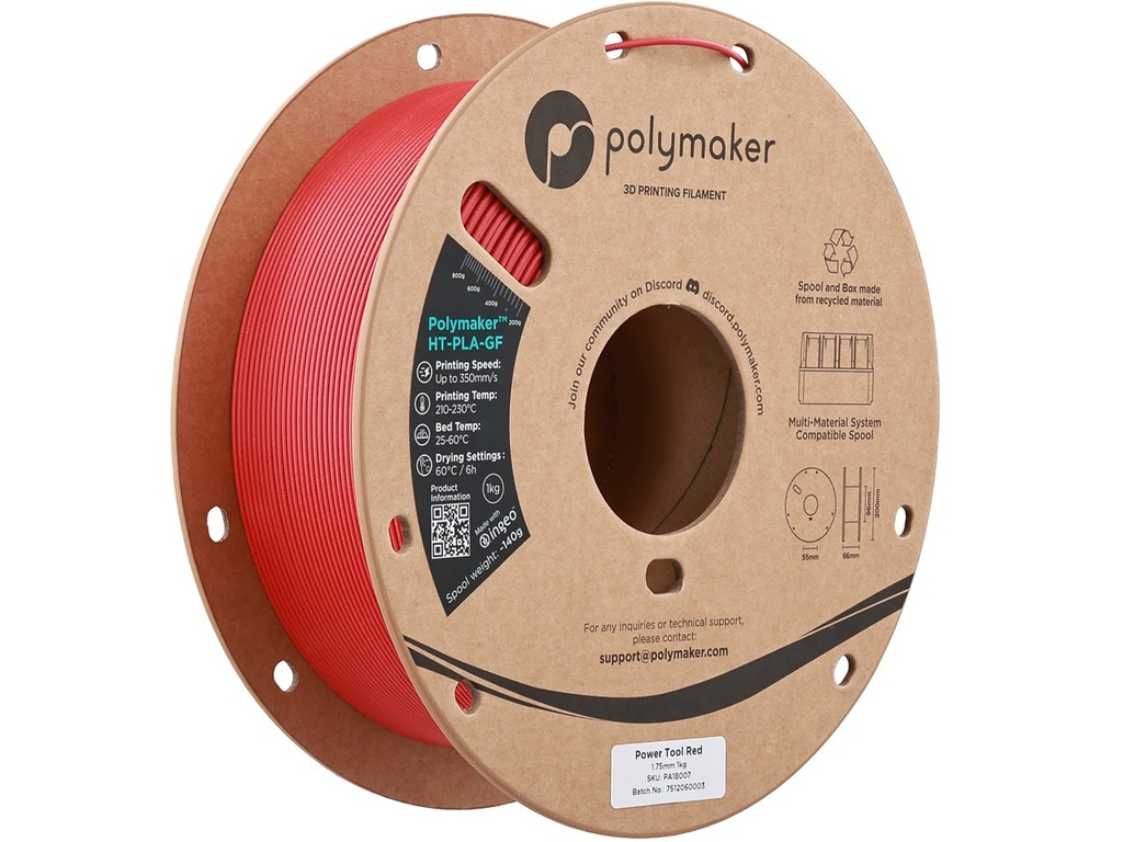 POLYMAKER HT-PLA-GF 1,75mm POWER TOOL RED 1kg