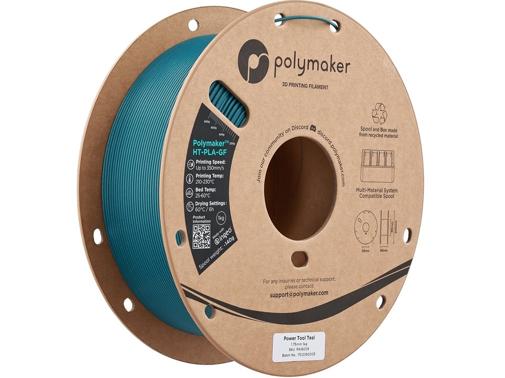 [109423440381] POLYMAKER HT-PLA-GF 1,75mm POWER TOOL TEAL 1kg