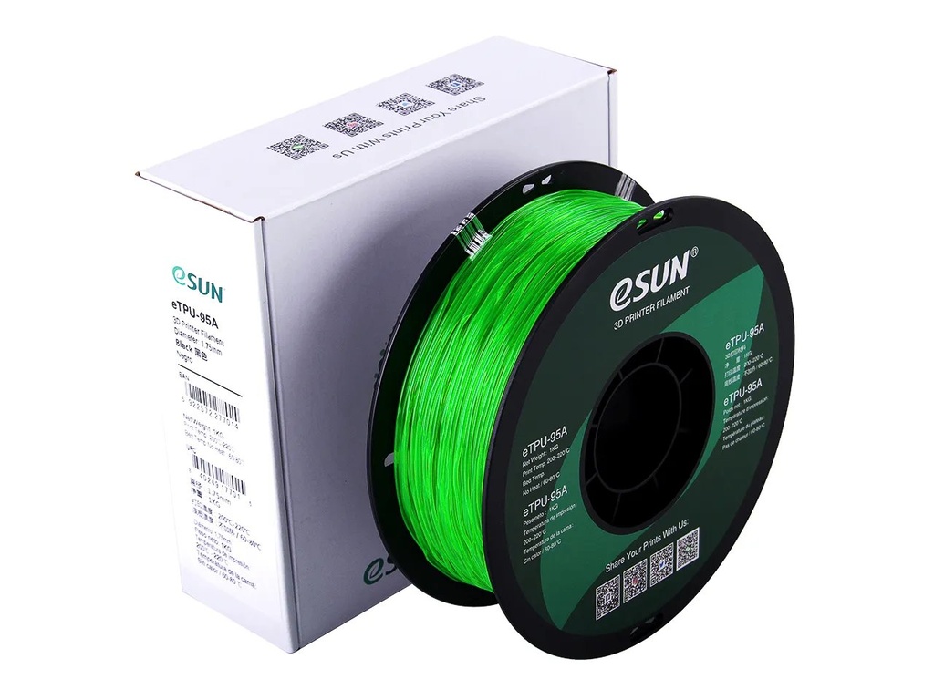 [109866440066] ESUN ETPU-95A 1,75mm TRANSLUCENT GREEN 1kg