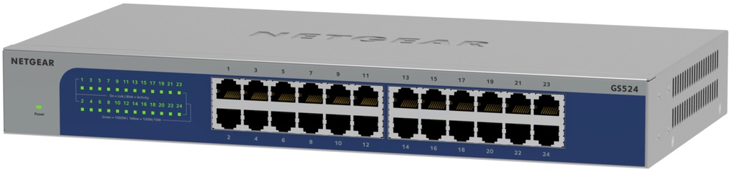 [415853440103] NETGEAR GS524-300EUS netwerk-switch Unmanaged Gigabit Ethernet (10/100/1000) Grijs
