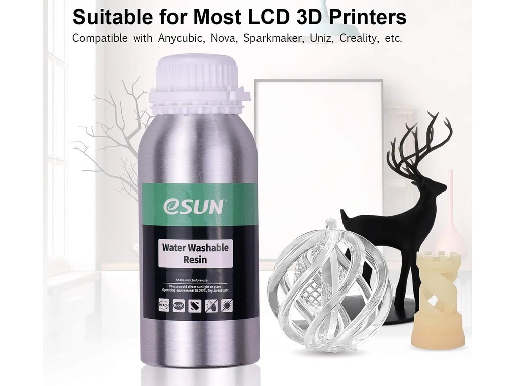ESUN UV/LCD WASHABLE RED 0,5kg