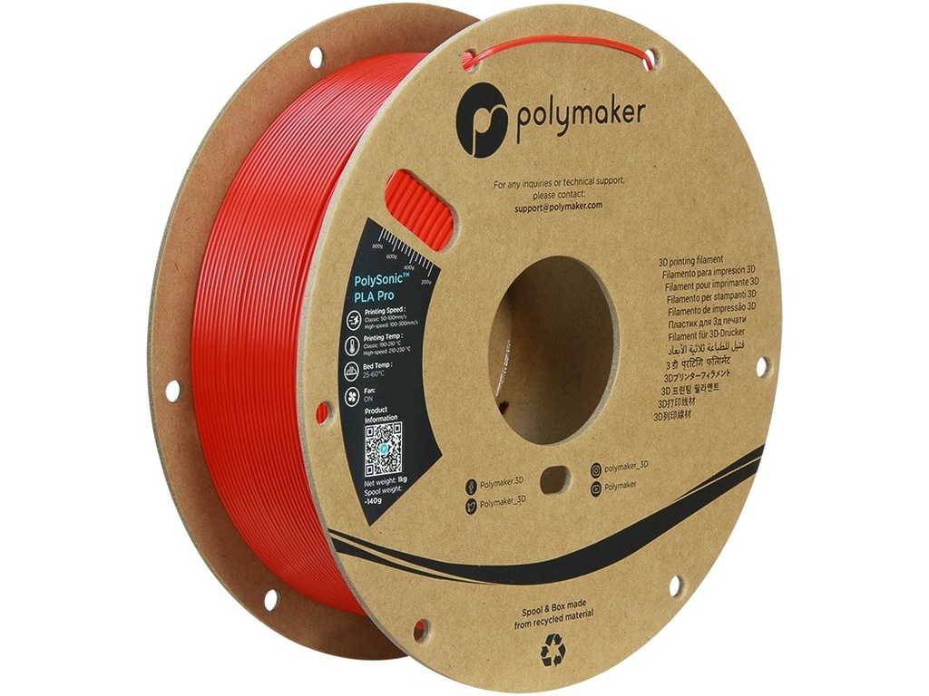 [109423440400] POLYMAKER PLA PRO HS TOUGH 1,75mm RED 1kg