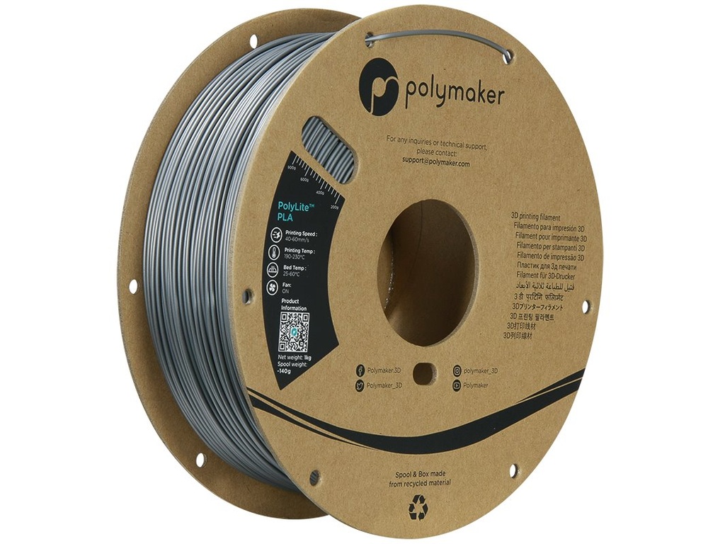 [109423440414] POLYMAKER PLA 1,75mm STEEL GREY 1kg