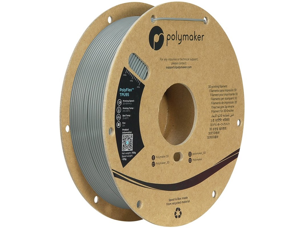 [109423440423] POLYMAKER TPU-95A 1,75mm GREY 0,75kg