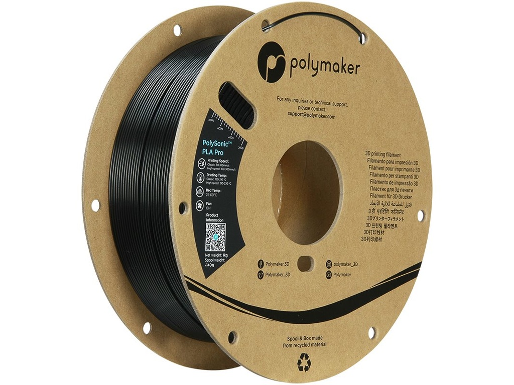 [109423440397] POLYMAKER PLA PRO HS TOUGH 1,75mm BLACK 1kg