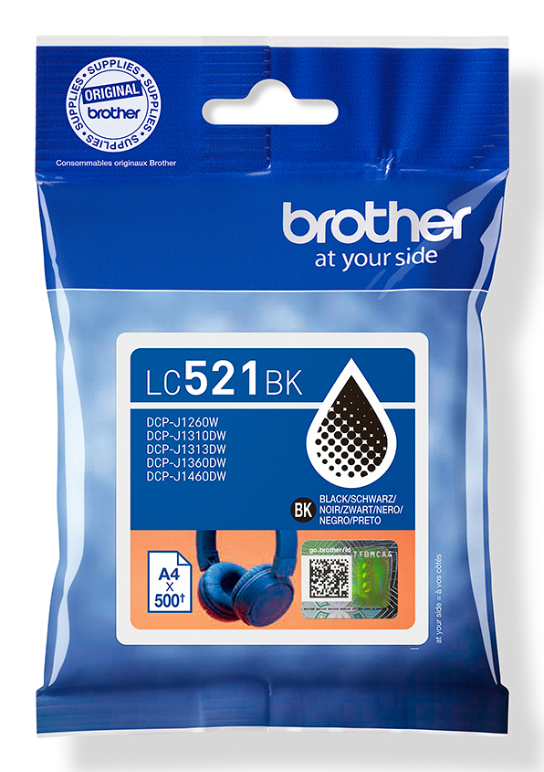 [170005440333] Brother LC521BK inktcartridge 1 stuk(s) Origineel Zwart