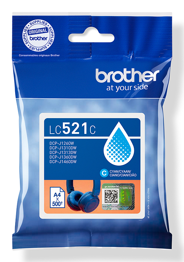 [170005440334] Brother LC521C inktcartridge 1 stuk(s) Origineel Cyaan