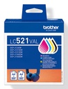 Brother LC521VAL inktcartridge 4 stuk(s) Origineel Zwart, Cyaan, Magenta, Geel