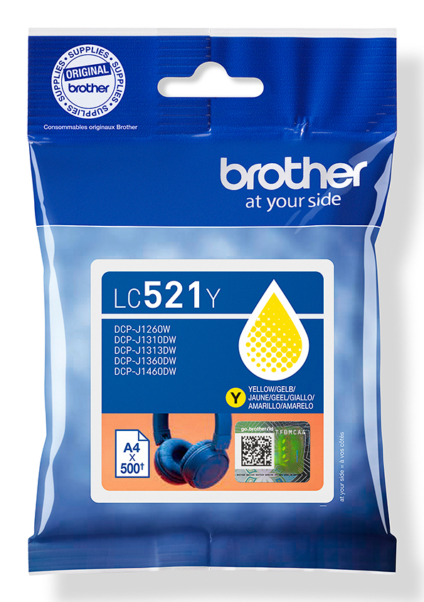 Brother LC521Y inktcartridge 1 stuk(s) Origineel Geel