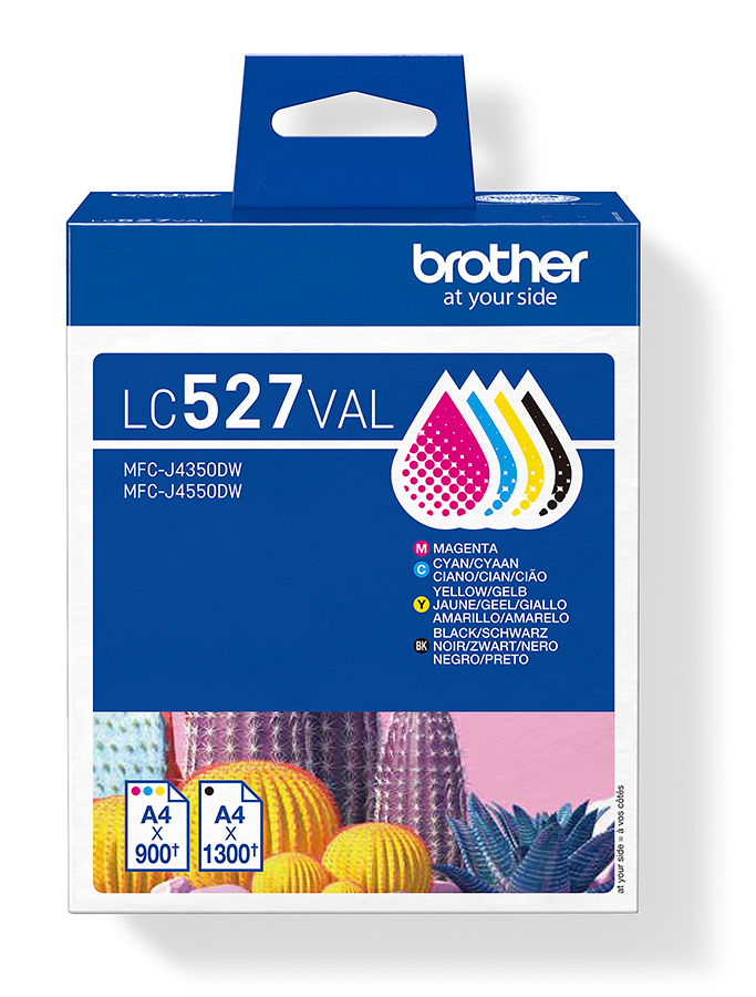 Brother LC527VAL inktcartridge 4 stuk(s) Origineel Zwart, Cyaan, Magenta, Geel