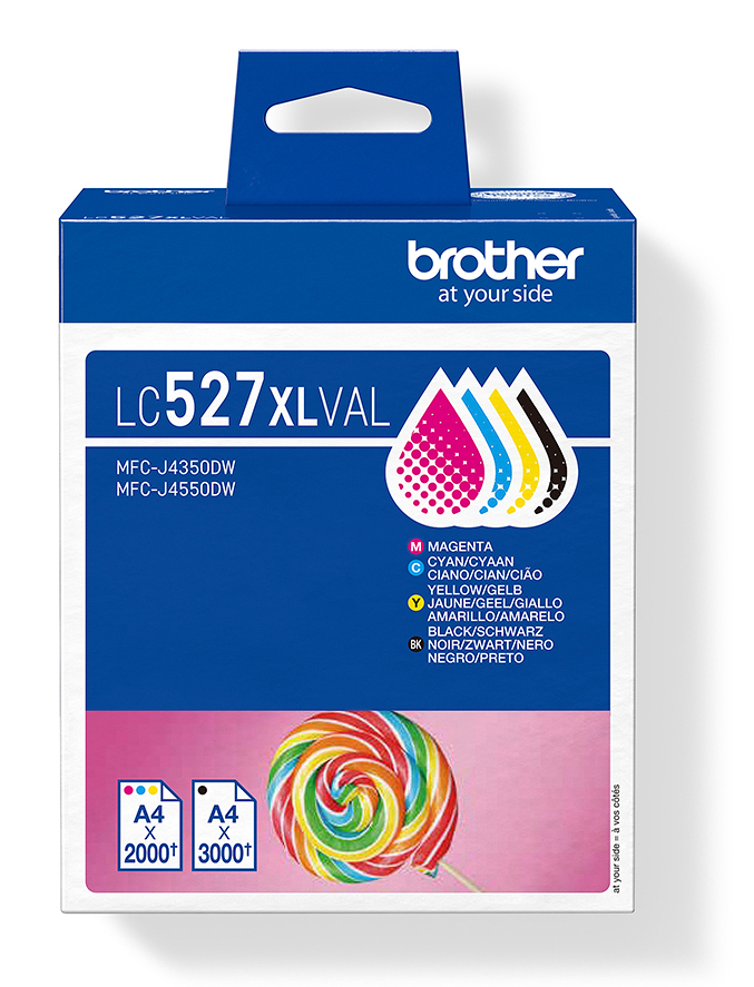 Brother LC527XLVAL inktcartridge 4 stuk(s) Origineel Hoog (XL) rendement Zwart, Cyaan, Magenta, Geel