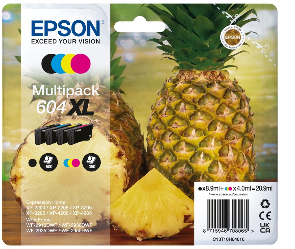 [170015441741] Epson 604XL inktcartridge 4 stuk(s) Origineel Hoog (XL) rendement Zwart, Cyaan, Magenta, Geel
