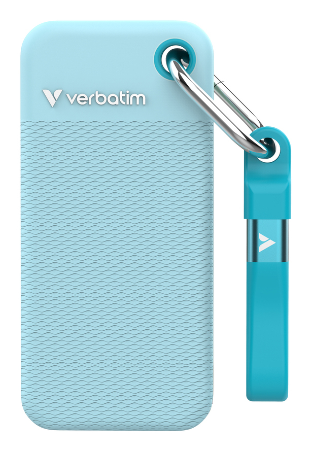 Verbatim Pocket SSD - Zomereditie Polar Blue met 2 rubberen hoezen (Zwart & Polar Blue) - 1TB