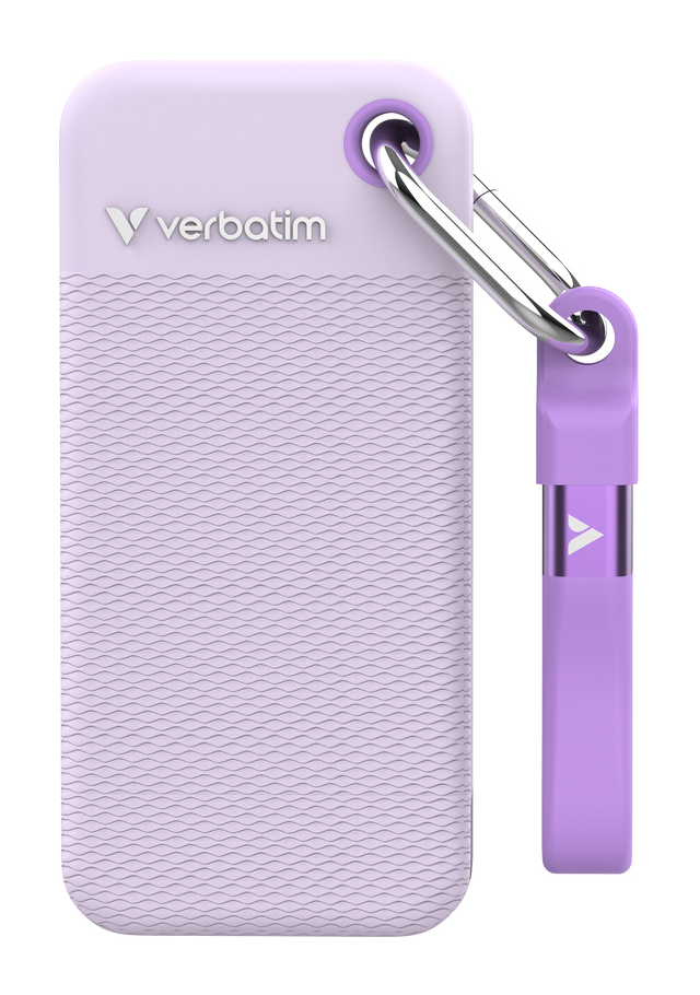 [215076440113] Verbatim Pocket SSD - Zomereditie Paars met 2 rubberen hoezen (wit & paars) - 2TB